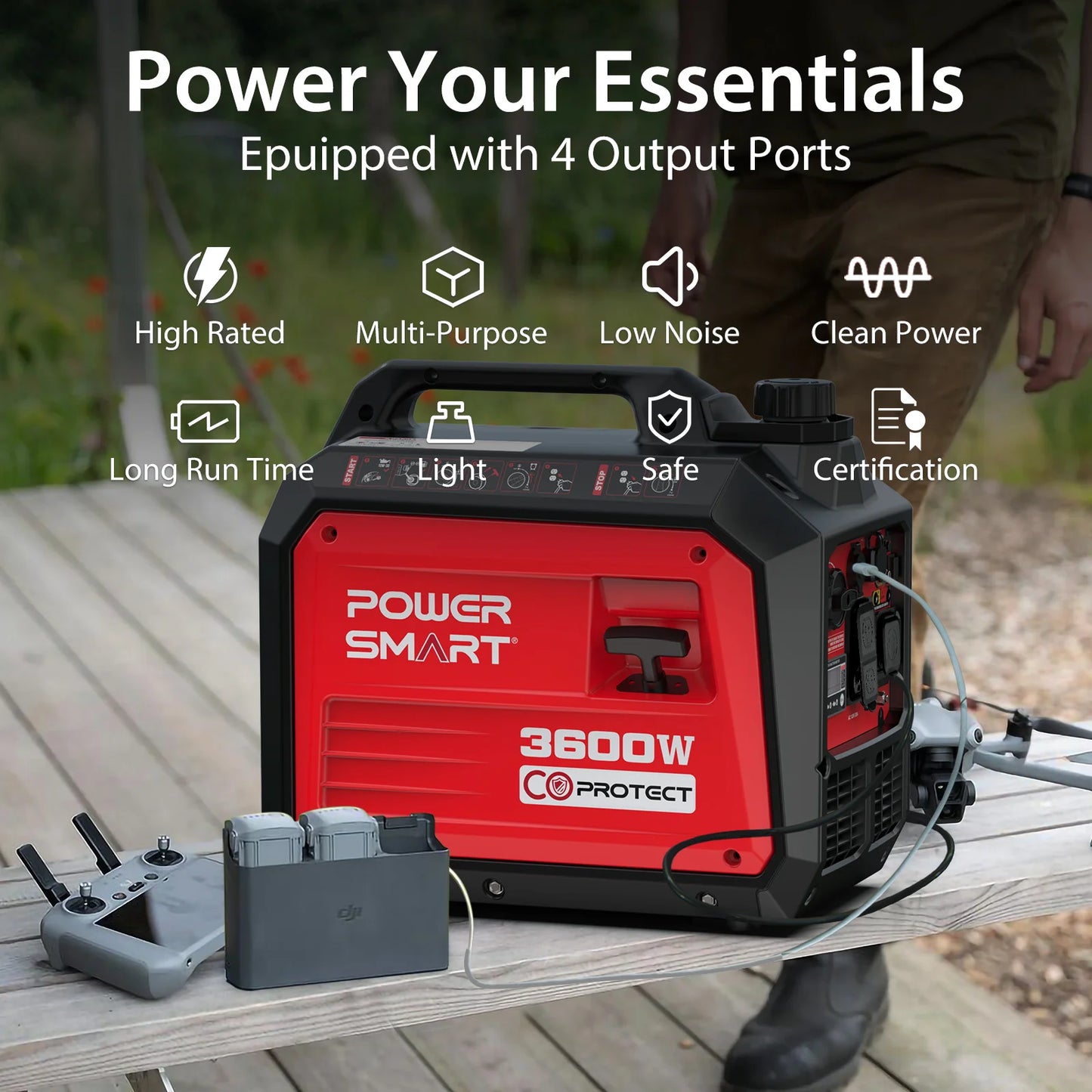 PowerSmart Portable 3200W Inverter Generator for RVs