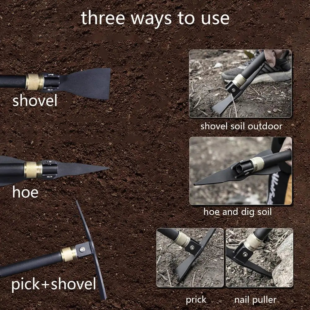 Folding Camping Shovel With Pickaxe For Outdoor Survival