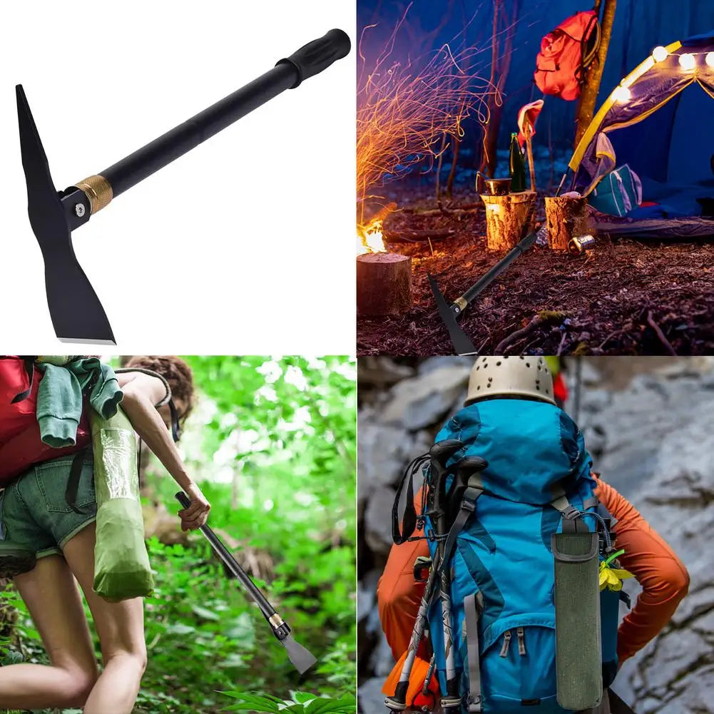 Folding Camping Shovel With Pickaxe For Outdoor Survival