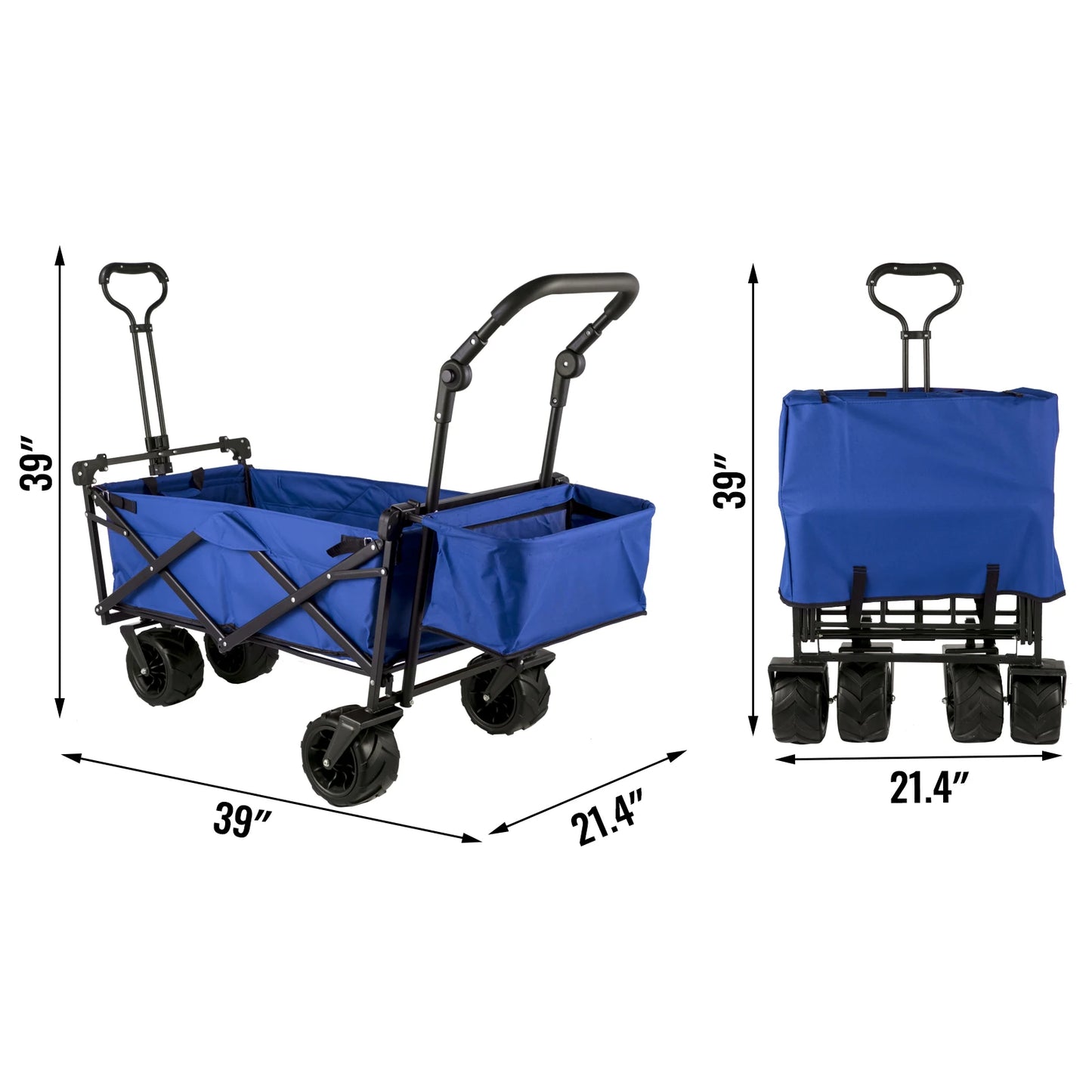 VEVOR Folding Wagon Cart With Removable Canopy And Adjustable Handle
