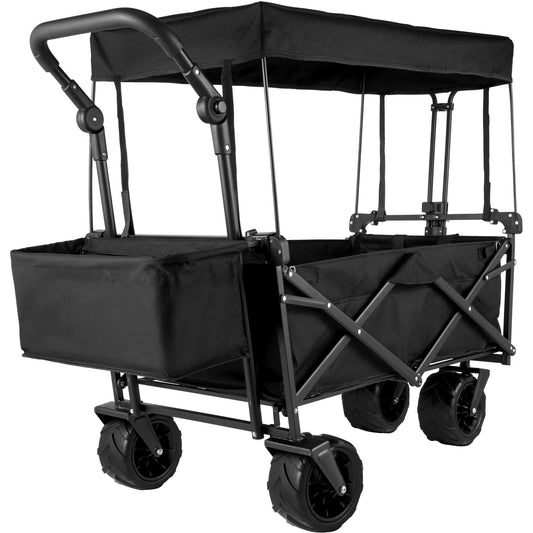 VEVOR Folding Wagon Cart With Removable Canopy And Adjustable Handle