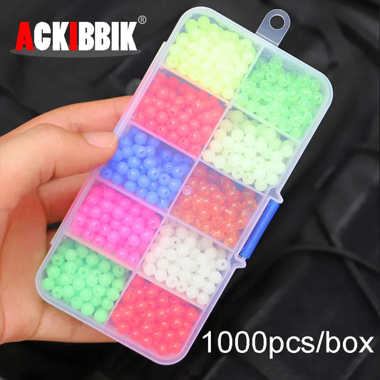 Ackibbik 1000pcs Fishing Beads Assorted Set