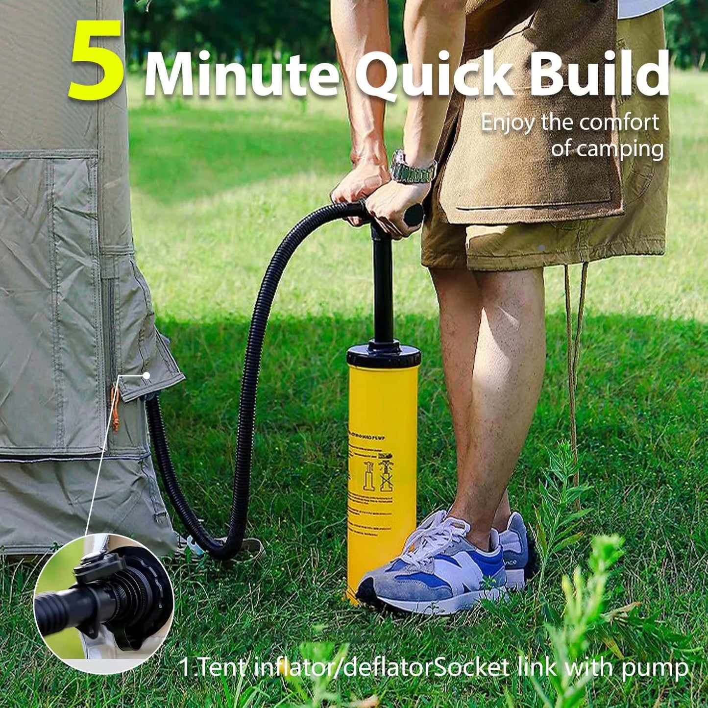 SENLEETO Inflatable Tent Cabin Quick Setup for Camping