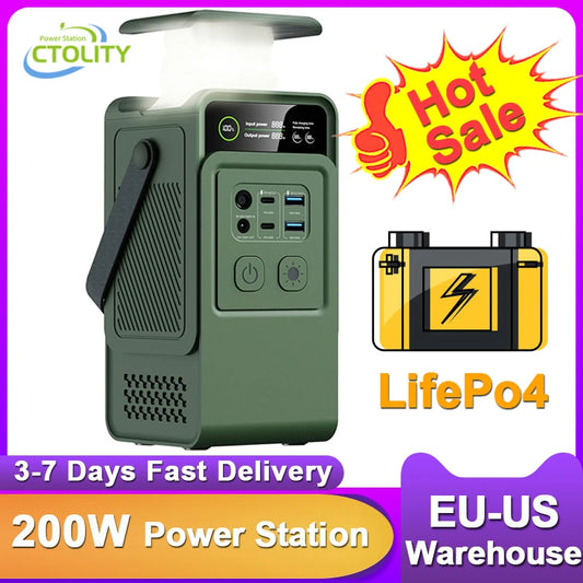 CTOLITY 200W Power Station 192Wh Lifepo4 Portable Battery