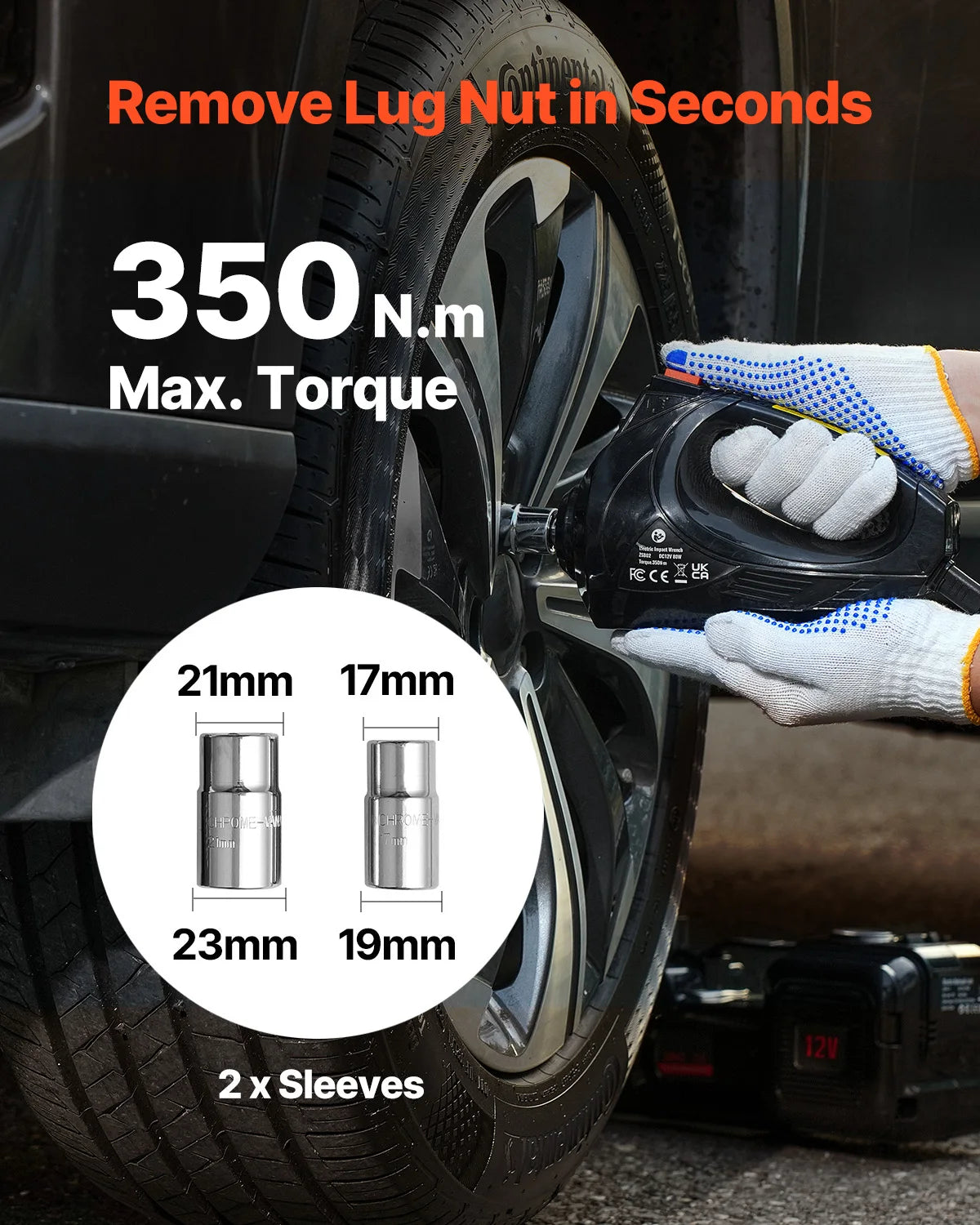 VEVOR 5T Electric Car Jack With 12V Scissor Jack And LED Light