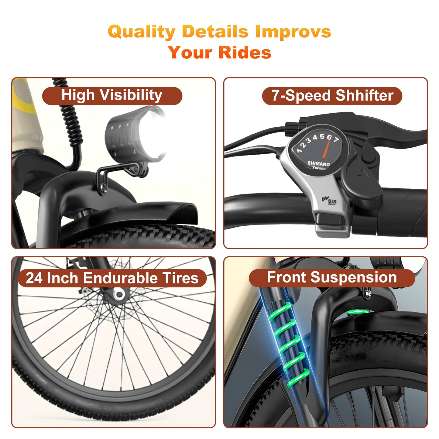 Aairsk Electric Mountain Bike Adults 40-Mile Range 23 MPH