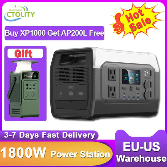 CTOLITY 1600W Camping Portable Power Station AP200L 1024Wh LiFePO4