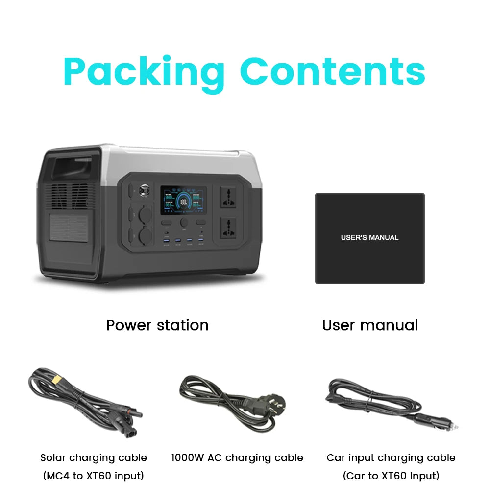 CTOLITY 1024Wh Portable Power Station LiFePO4 Pure Sine Wave