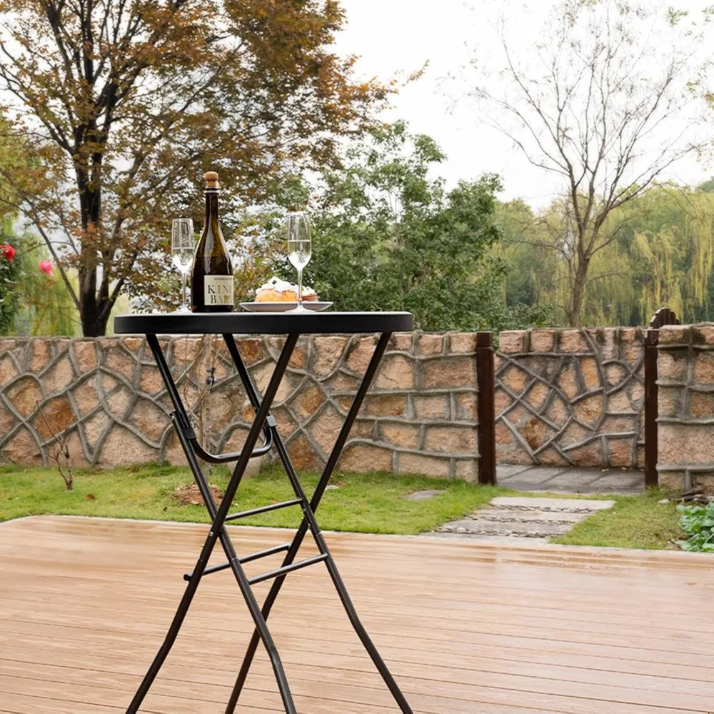Round Folding Bistro Table for Outdoor and Indoor Dining