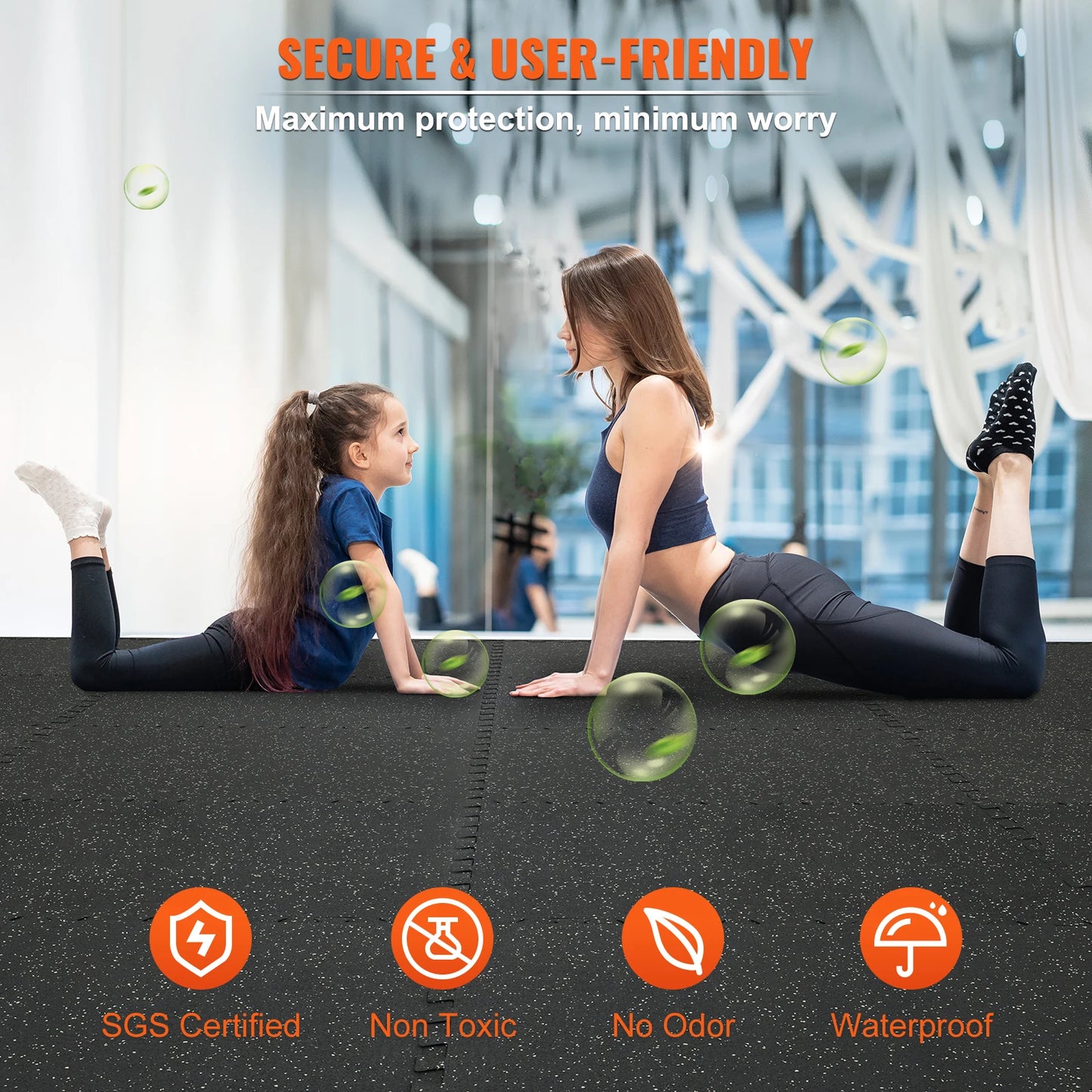 SucceBuy Interlocking Gym Floor Mats EVA Foam Rubber Workout