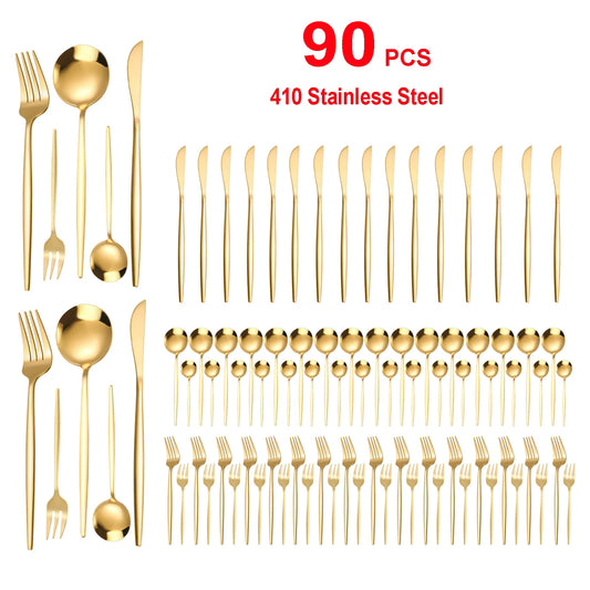 Flatware Stainless Steel Silverware Tableware Set Heavy Duty