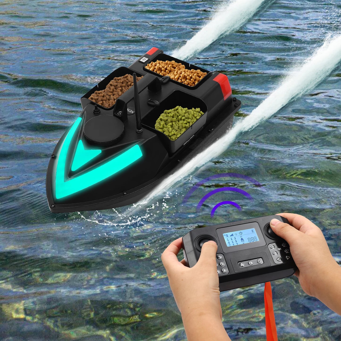 RC Fishing Bait Boat With Depth Sounder GPS Auto Return