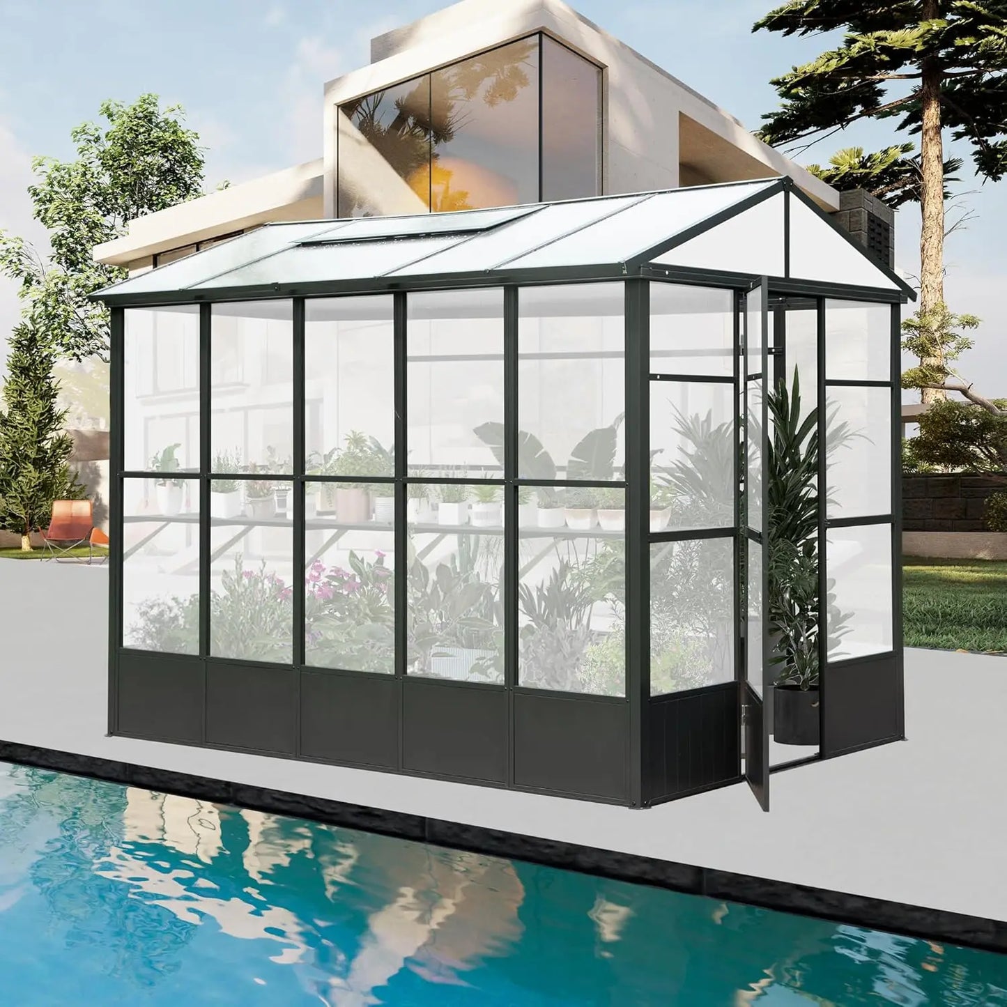 XMSJ Domi Aluminum Greenhouse With Auto Temperature Control Vent