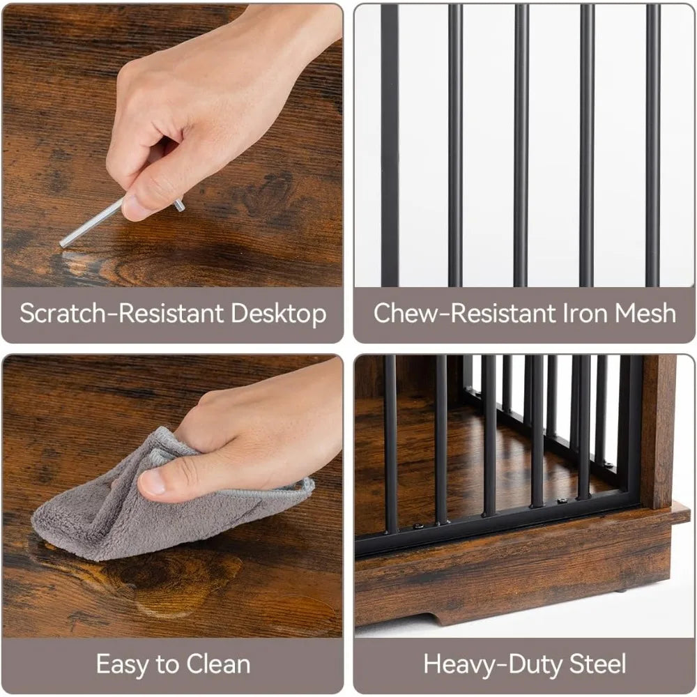 Dog Crate Furniture Kennel With Removable Divider For Medium Breeds