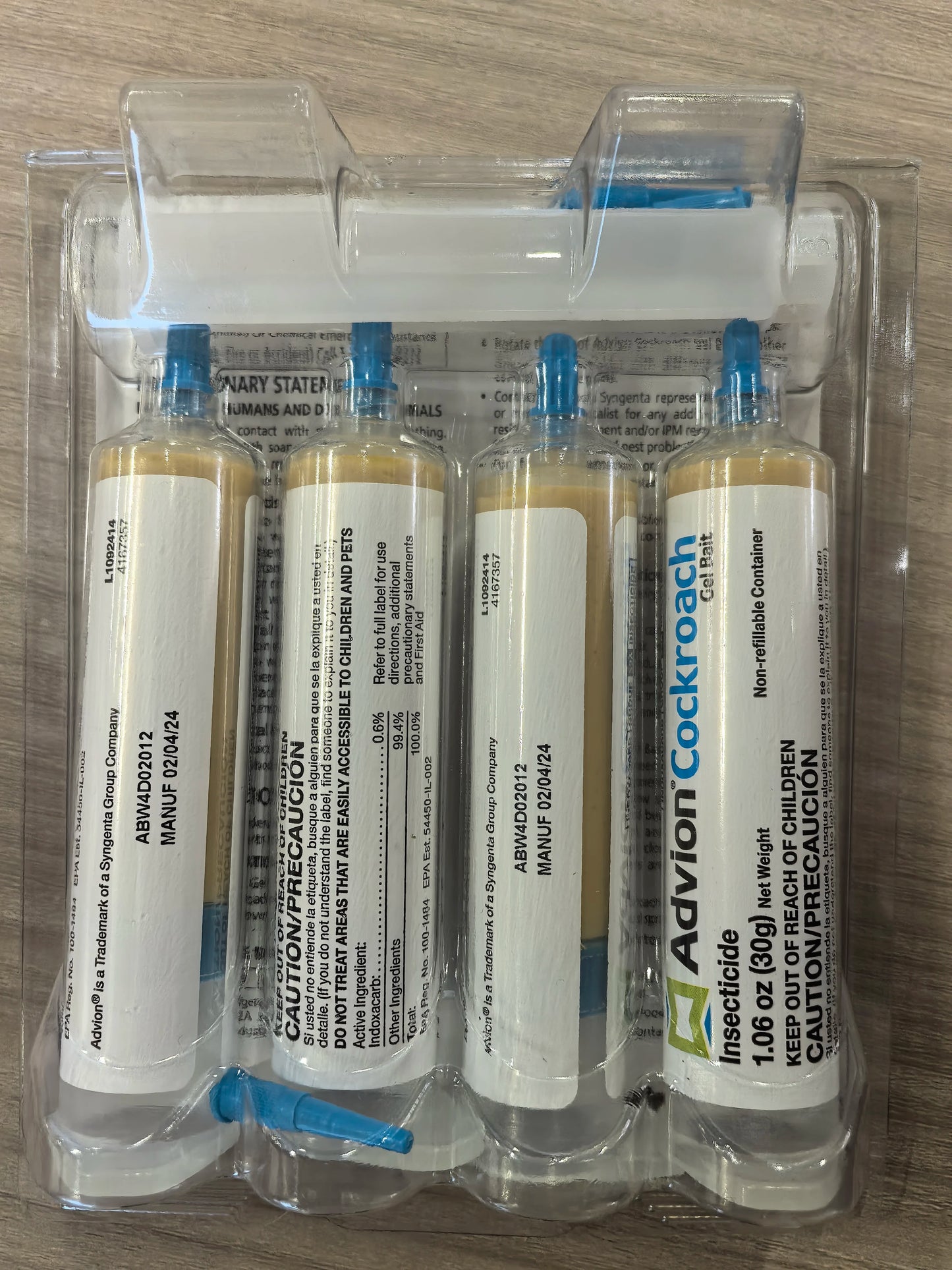 Syngenta Advion Cockroach Gel Bait Indoor Outdoor 4 Tubes