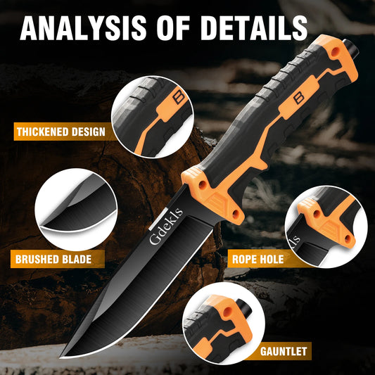 Gdekls Tactical Fixed Blade Knife For Camping And Survival