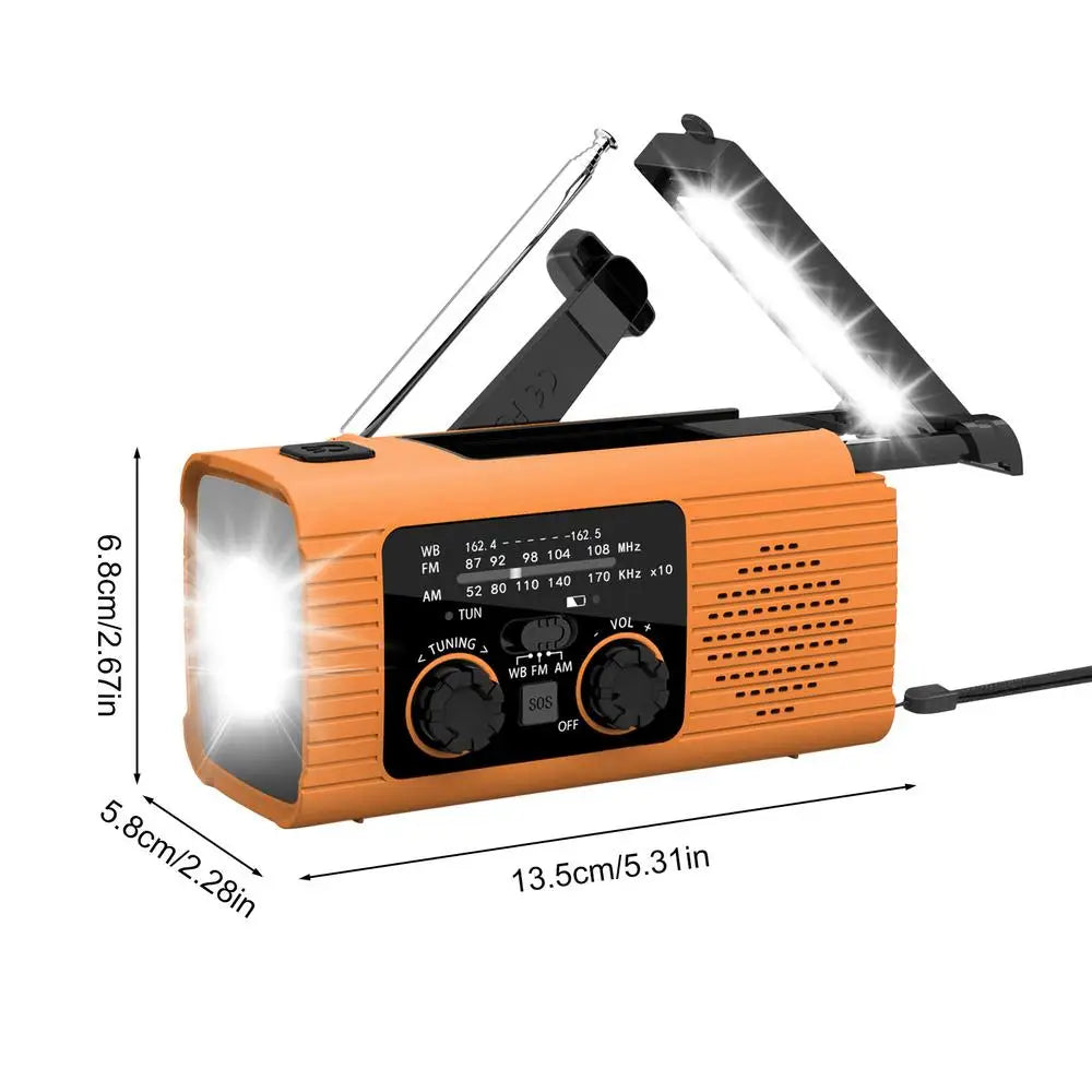 Solar Radio Flashlight For Camping With 3 Way Charging