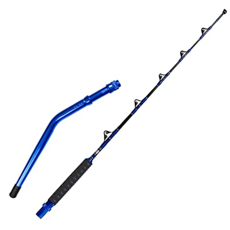 2Piece Saltwater Offshore Heavy Bent Straight Butt Trolling Rod Fishing Roller Rod Conventional Boat Deep Sea Fishing P