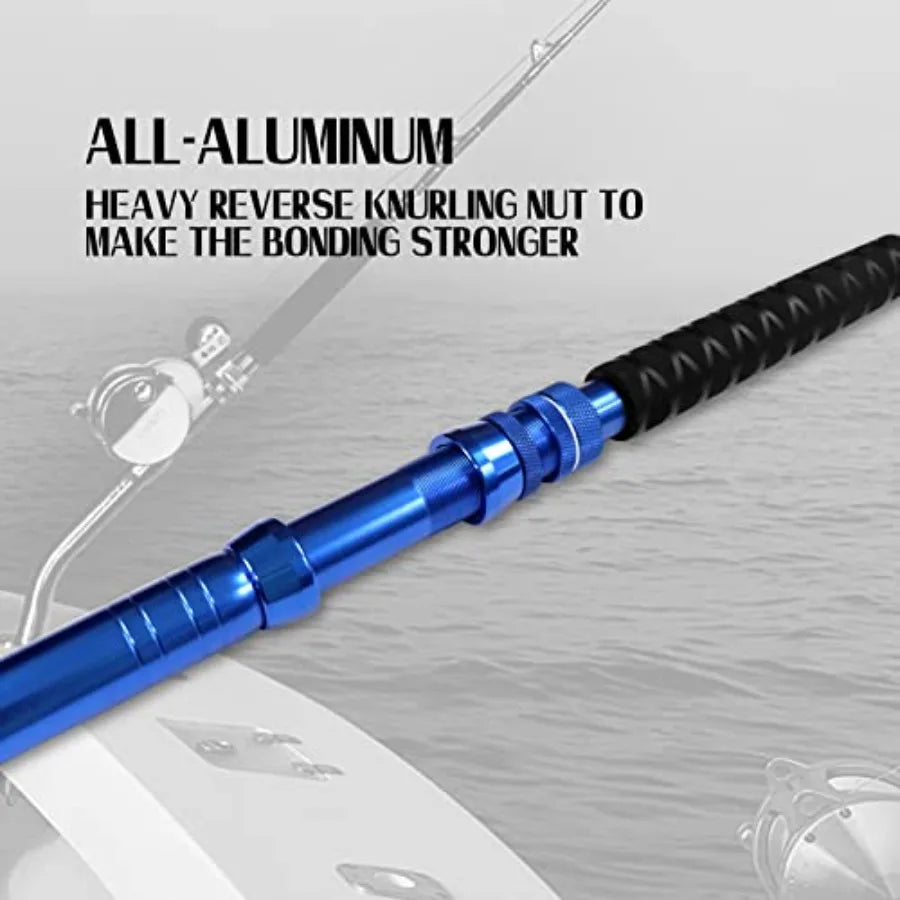 2Piece Saltwater Offshore Heavy Bent Straight Butt Trolling Rod Fishing Roller Rod Conventional Boat Deep Sea Fishing P