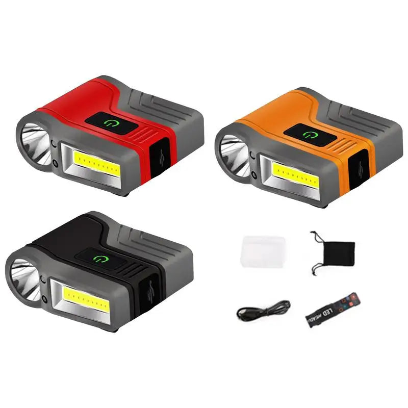 Induction COB Floodlight Head Torch Headlight Torch LED Hat Clip Lamp Flashlight with Long Battery Life for Night Riding