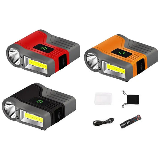 Induction COB Floodlight Head Torch Headlight Torch LED Hat Clip Lamp Flashlight with Long Battery Life for Night Riding