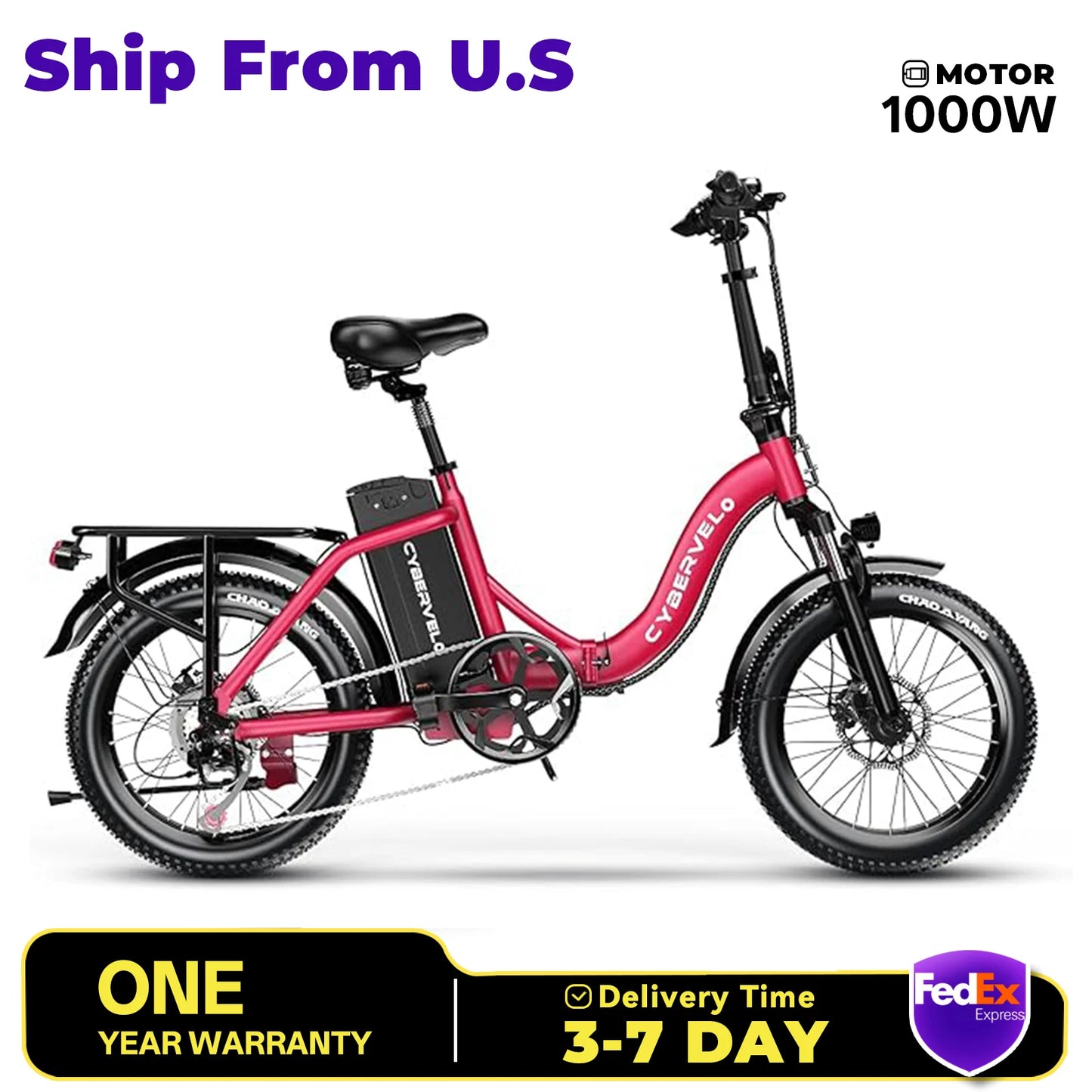 Aoango Cybervelo MARS700 Foldable Ebike With 1000W Peak Motor