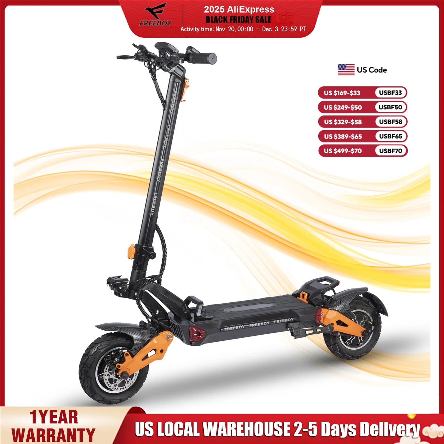 Freeboy 6000W Foldable Dual Motor Electric Scooter For Adults