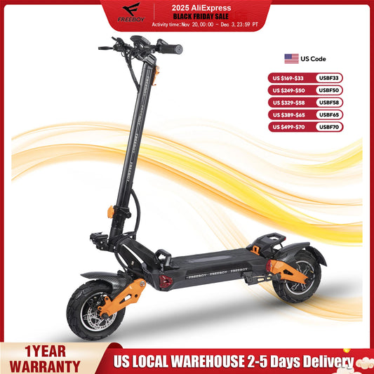 Freeboy 6000W Foldable Dual Motor Electric Scooter For Adults