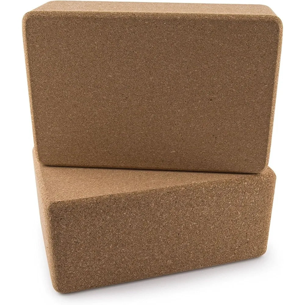 YTYIN Natural Cork Yoga Blocks Set Of 2 Premium High Density