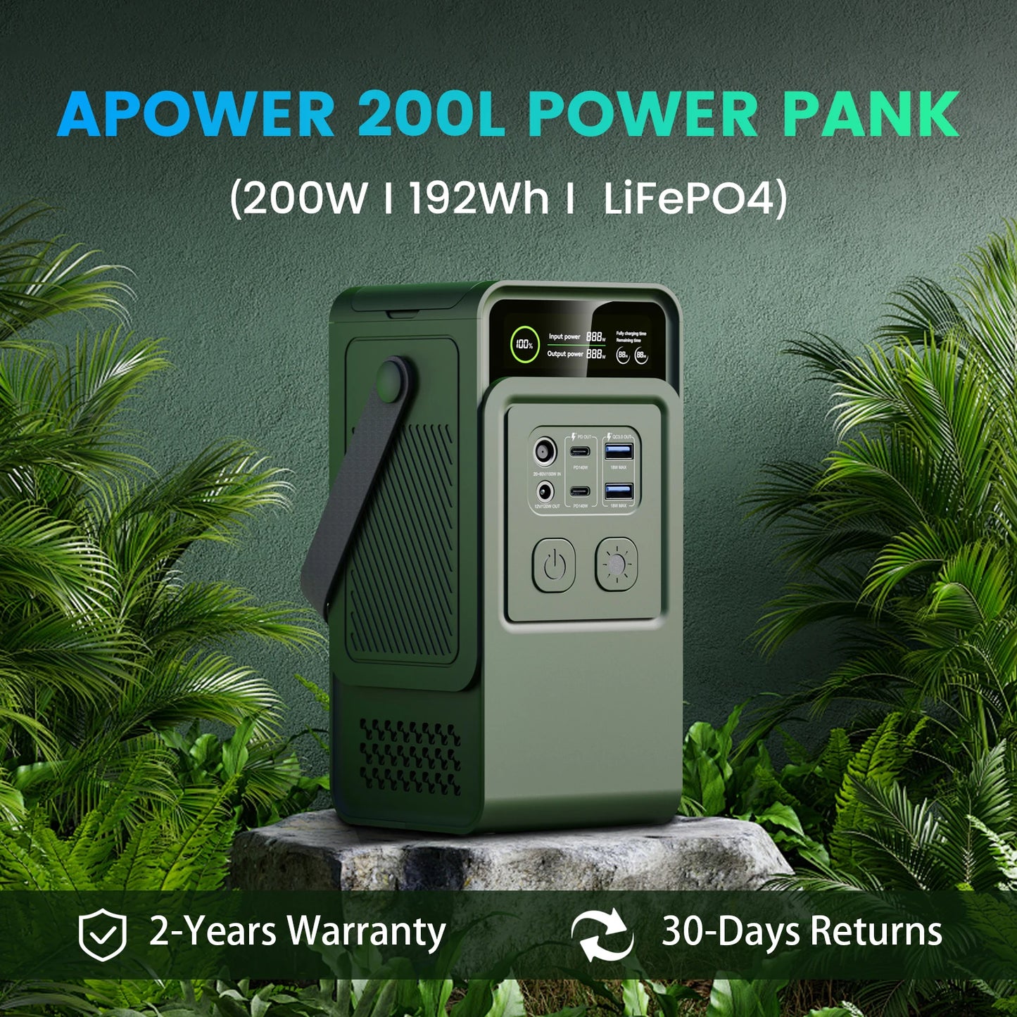 CTOLITY 200W Power Station 192Wh Lifepo4 Portable Battery