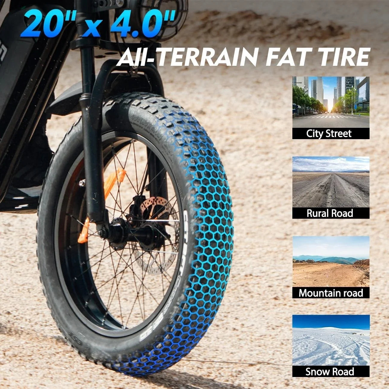 GUGOIS 1000W Fat Tire Electric Mountain Ebike for Adults