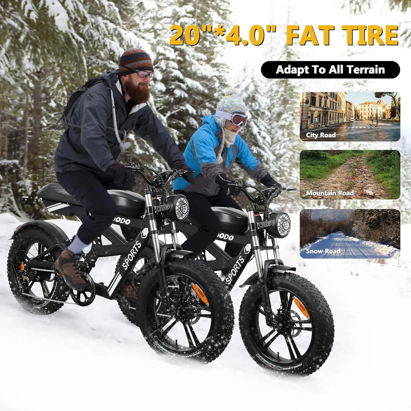 AK2 Electric Mountain Bike 1500W Peak 35MPH 48V 816Wh Battery