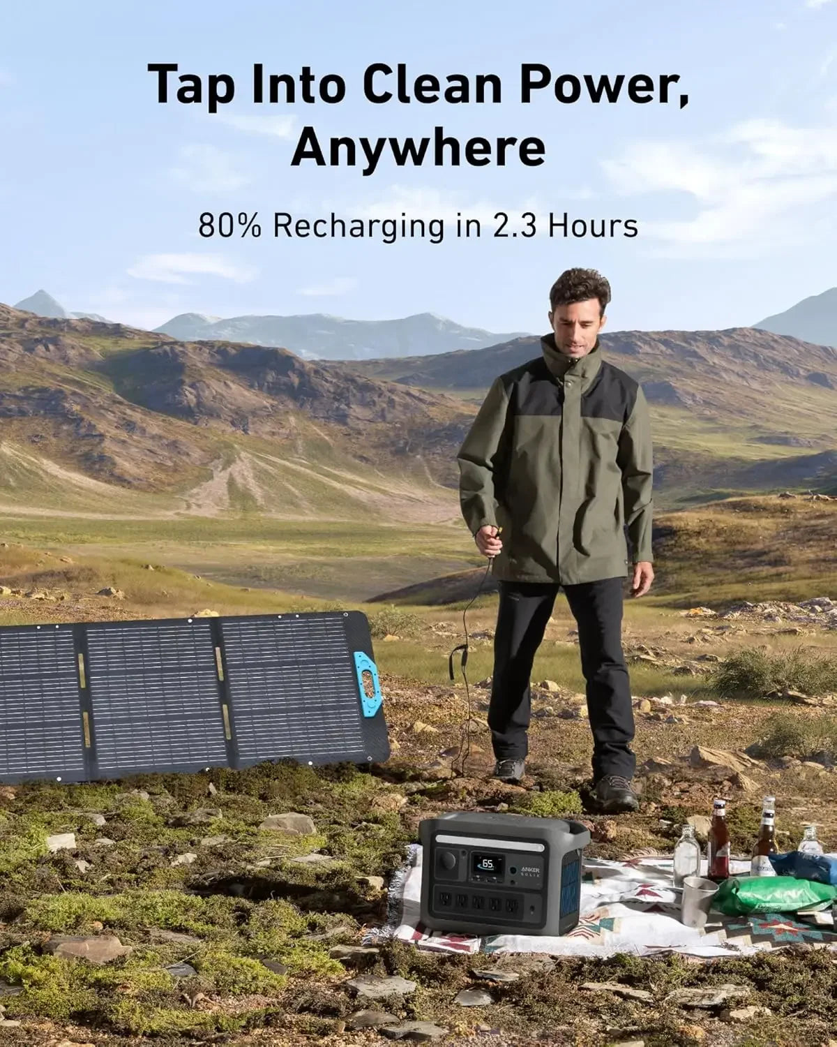 XMSJ C800 Portable Power Station 1200W Solar Generator