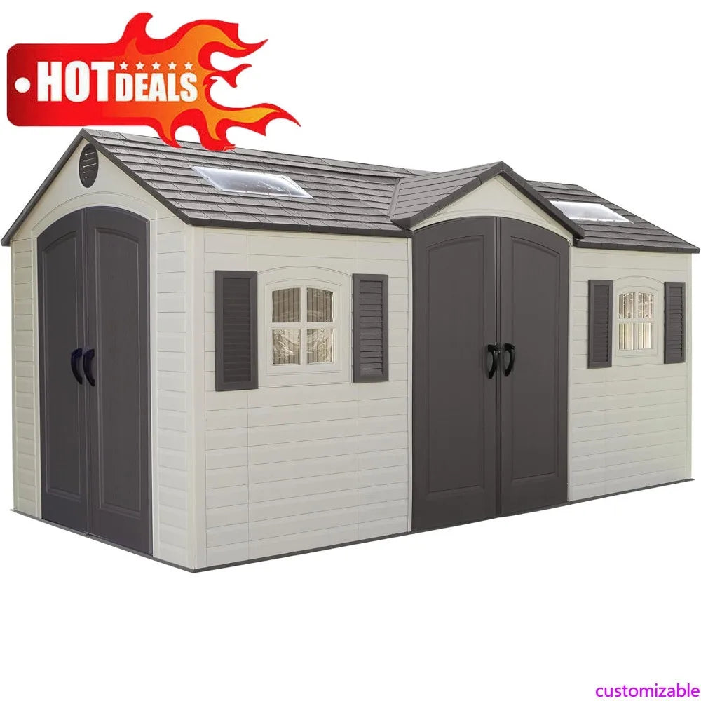 XMSJ Customizable Outdoor Storage Dual Entry Shed Elite