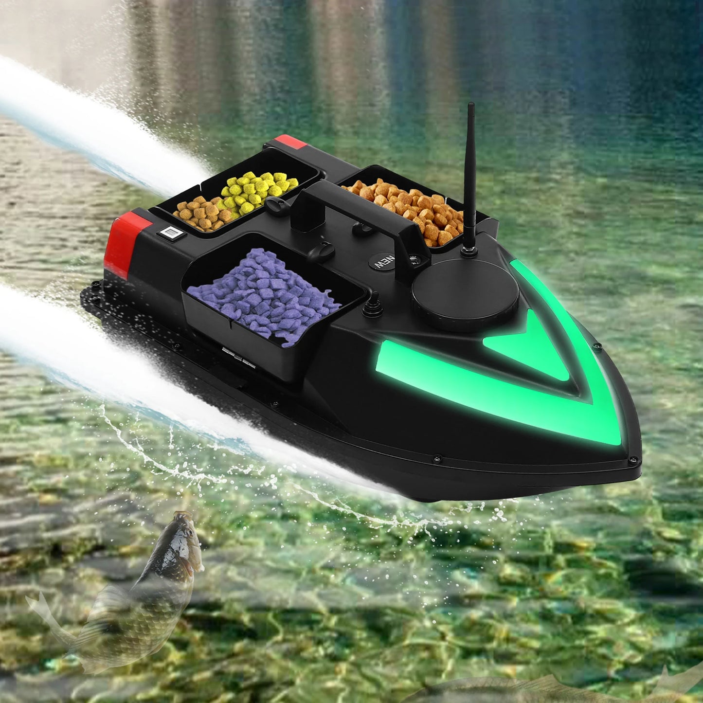 RC Fishing Bait Boat With Depth Sounder GPS Auto Return