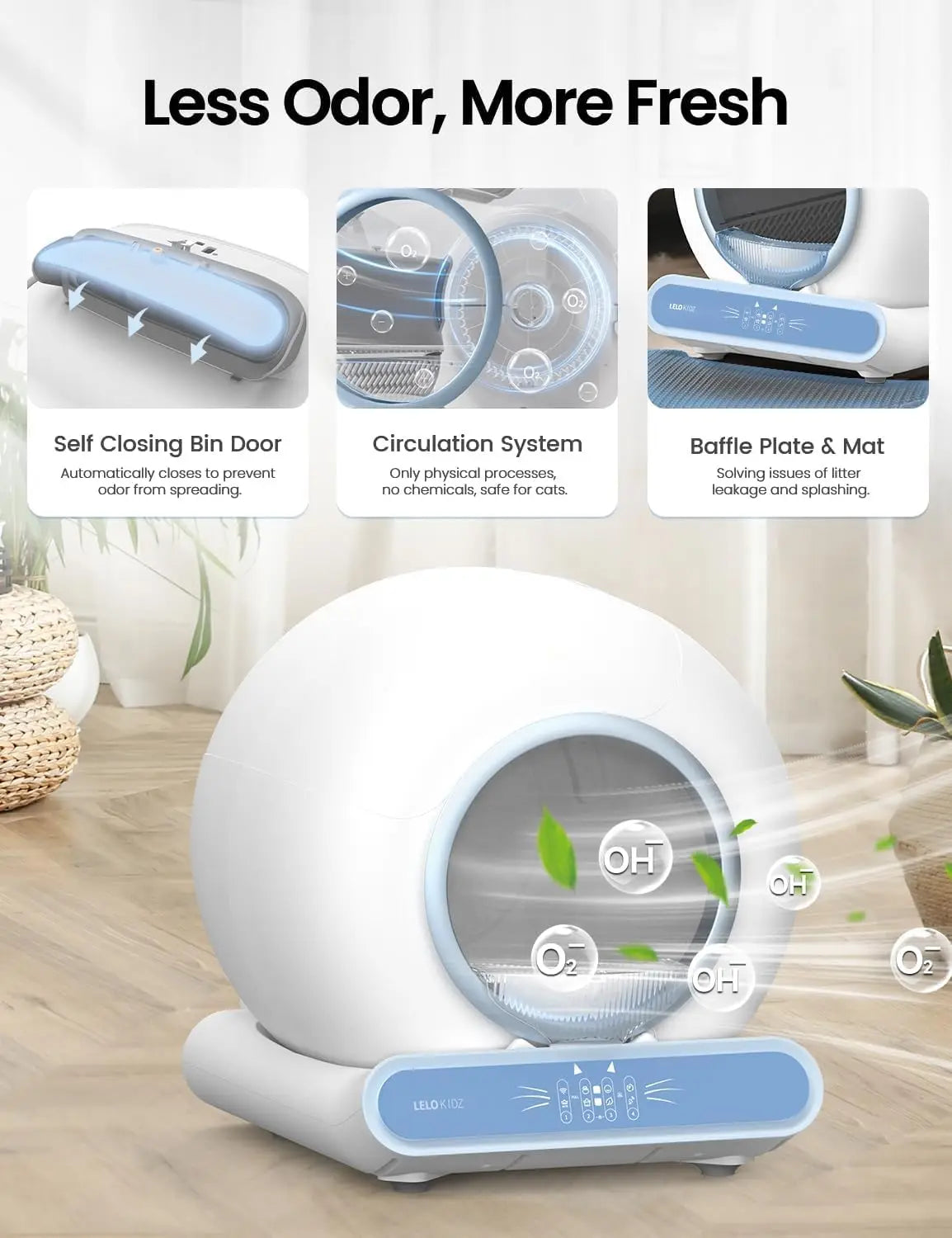 XMSJ Self Cleaning Automatic Litter Box for Multiple Cats