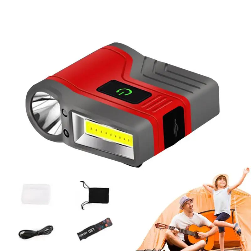 Induction COB Floodlight Head Torch Headlight Torch LED Hat Clip Lamp Flashlight with Long Battery Life for Night Riding