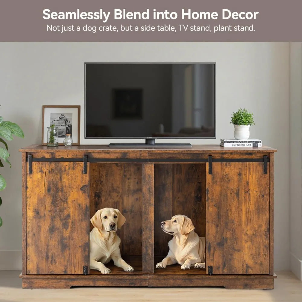 Dog Crate Furniture Kennel With Removable Divider For Medium Breeds