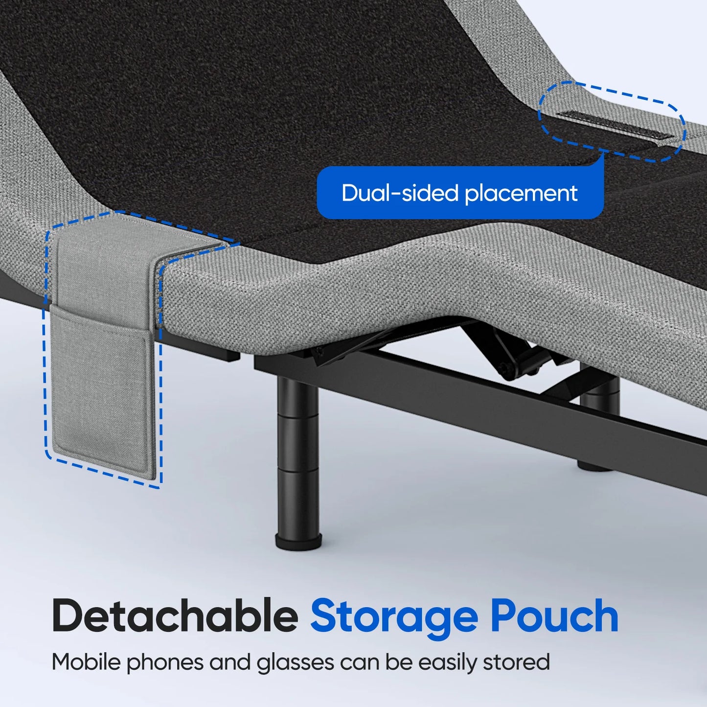 Furgle Adjustable Bed Base With Massage Dual Motors Wireless Remote