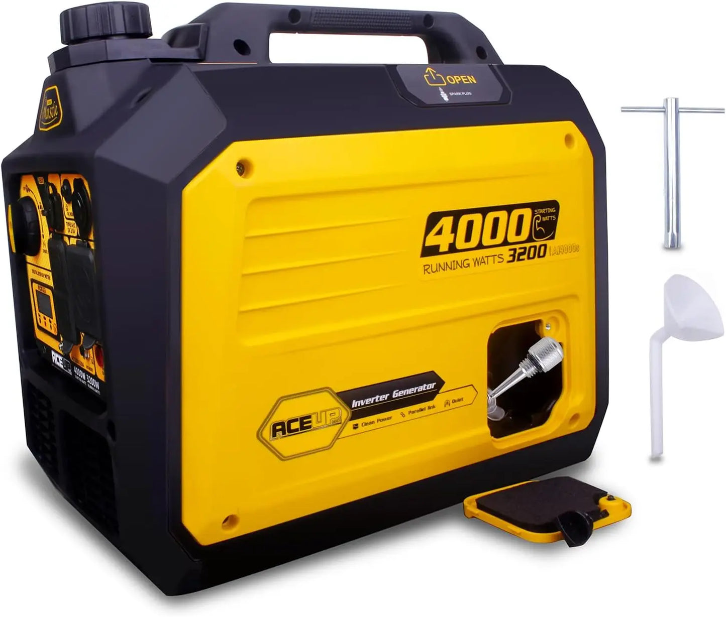 Aceup Energy 4000 Watt Portable Gas Powered Inverter Generator