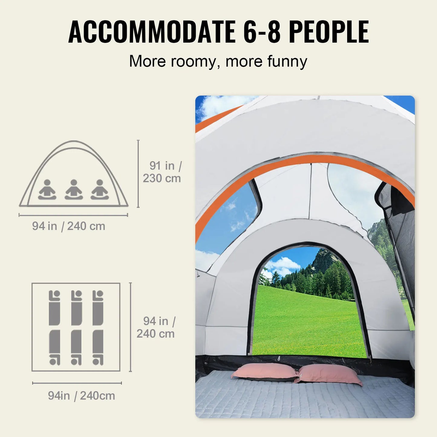 SucceBuy SUV Camping Tent With Rain Layer And Carry Bag