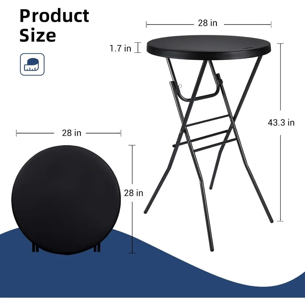 Round Folding Bistro Table for Outdoor and Indoor Dining