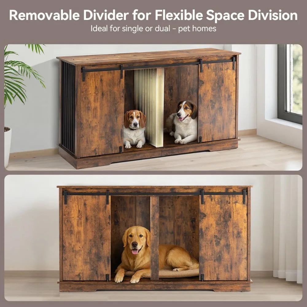 Dog Crate Furniture Kennel With Removable Divider For Medium Breeds