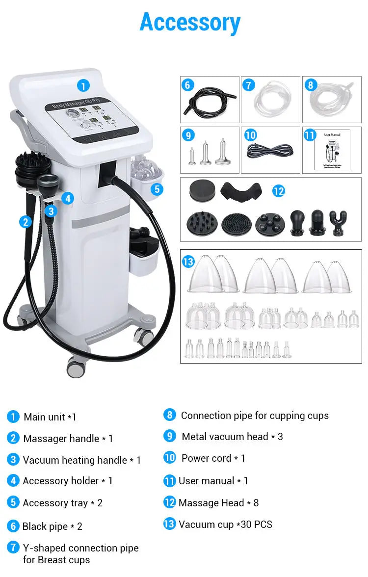 G8 Pro Vibration Vacuum Massager With Cups For Cellulite Removal