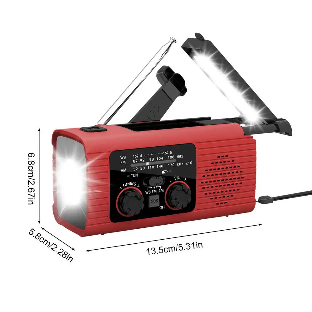 Solar Radio Flashlight For Camping With 3 Way Charging