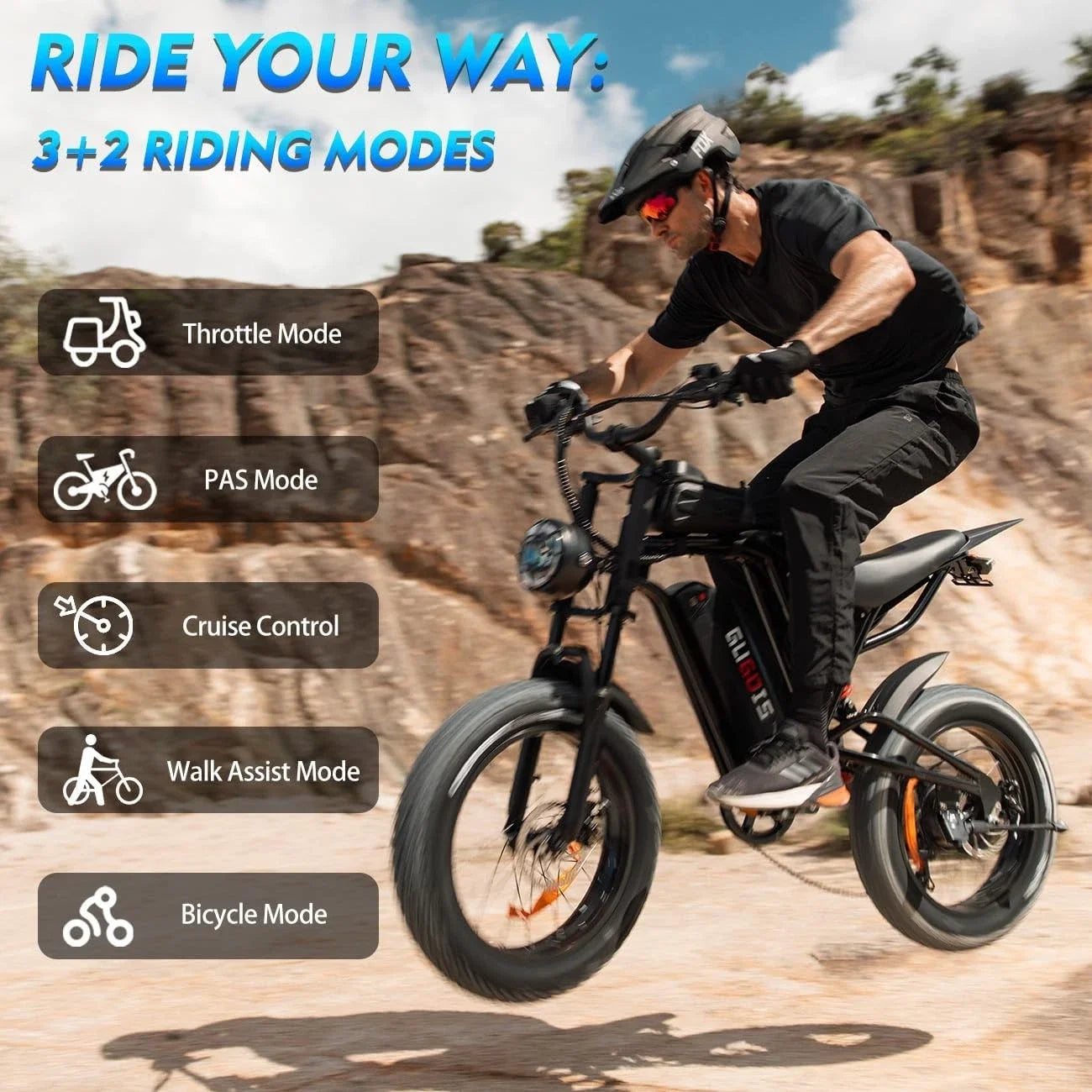 GUGOIS 1000W Fat Tire Electric Mountain Ebike for Adults