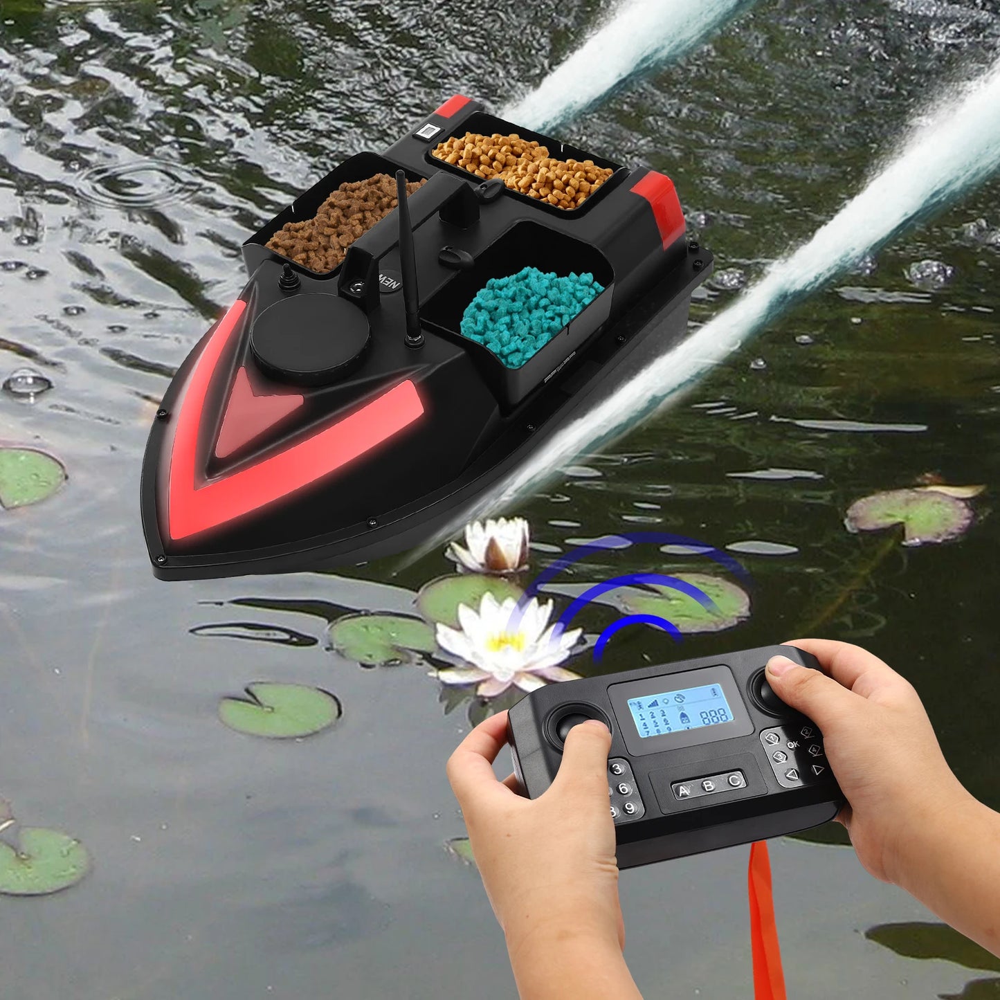 RC Fishing Bait Boat With Depth Sounder GPS Auto Return