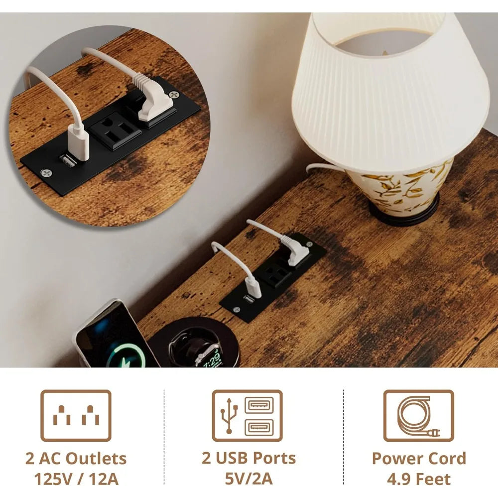 DAFIFY Ironck Dog Crate Furniture End Table With Flip Top Drawer