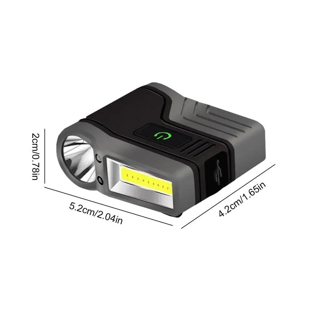 Induction COB Floodlight Head Torch Headlight Torch LED Hat Clip Lamp Flashlight with Long Battery Life for Night Riding