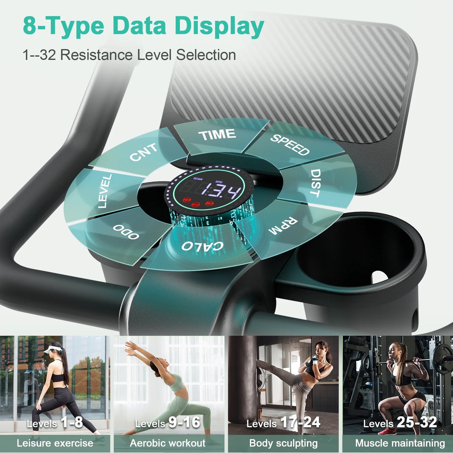 Superun 32Level Magnetic Resistance Exercise Bike For Home Gym